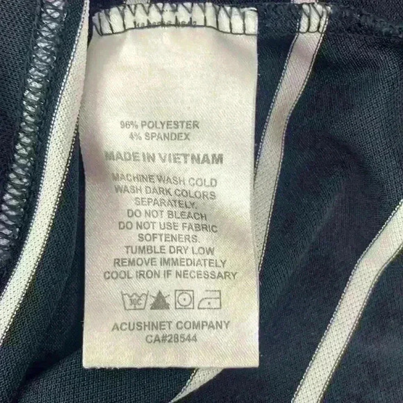 FootJoy Golf Shirt, classic black and White stripe. Pit 2 Pit 21” chart size L - Picture 6 of 7